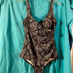 Catalina Black and White One Piece Swimsuit Classic Cut